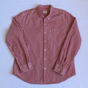 Levi’s Red & White Gingham 100% Cotton Long Sleeve Men’s Button Down Shirt XXL